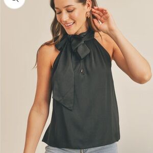 Chic Bow-Tie Halter Blouse